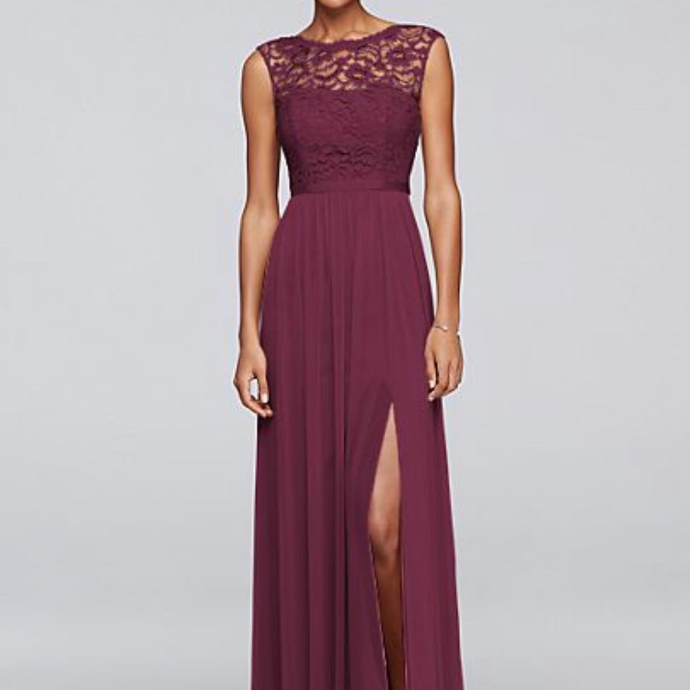 David’s Bridal Merlot Bridesmaid dress